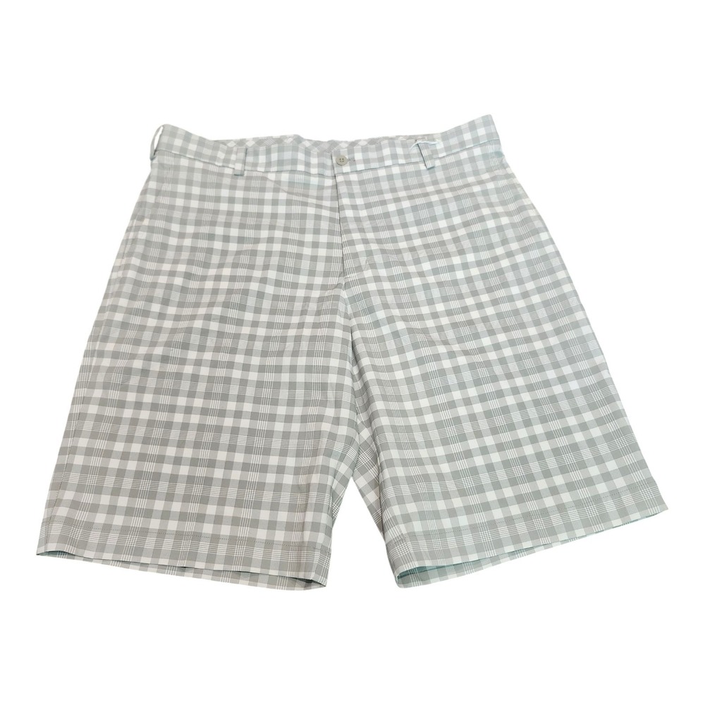 NIKE GOLF DRI-FIT Men's Shorts‎ Size 36 Spandex Plaid Gray Inseam 11 Rise 12
